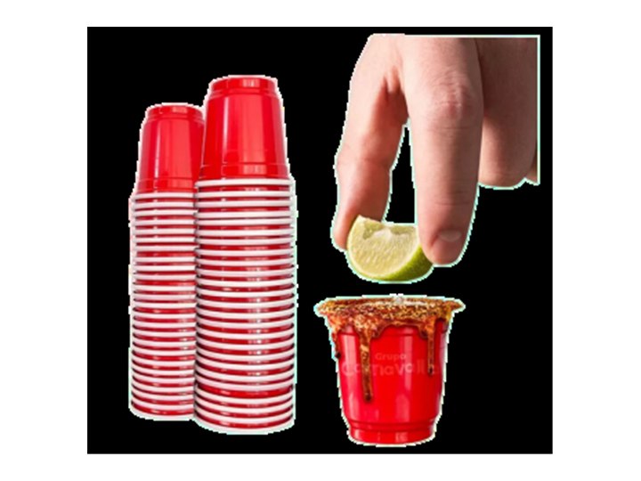 Vaso rojo tequilero 2 oz